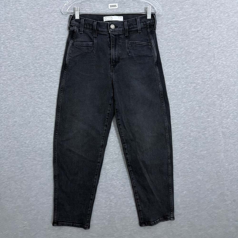 AYR Women's Size 26 Black The Beat Barrel Leg High Rise Cropped Jeans